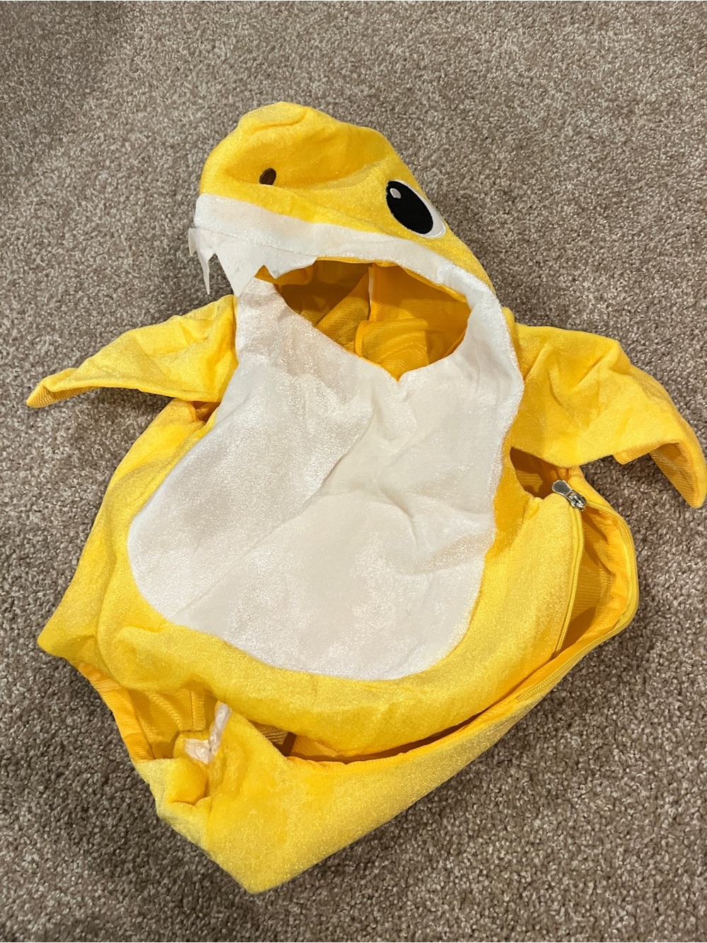 Halloween Yellow Baby Shark Kids Costume Hooded Jumpsuit